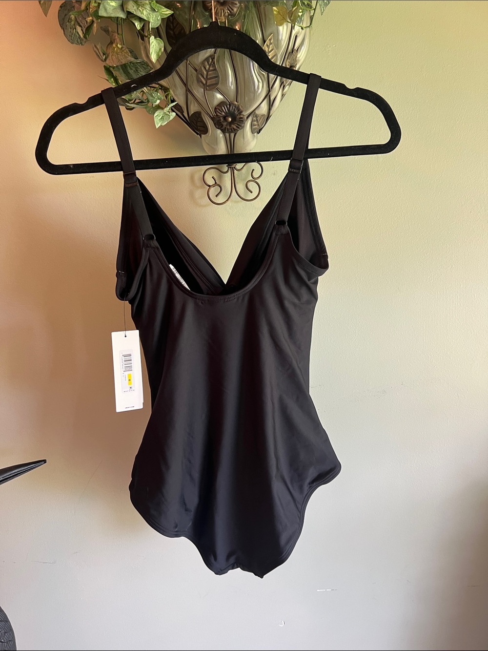 DKNY Black One-Piece Bodysuit with Twist Front - Picture 3 of 7